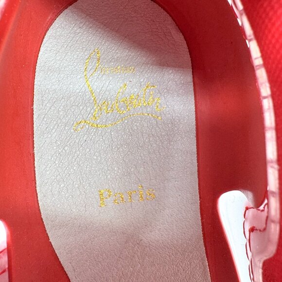 Louboutin Arpoador Drawstring Sock Sneaker Red Suede Size 40 US 10 Women Low Top - Picture 14 of 15